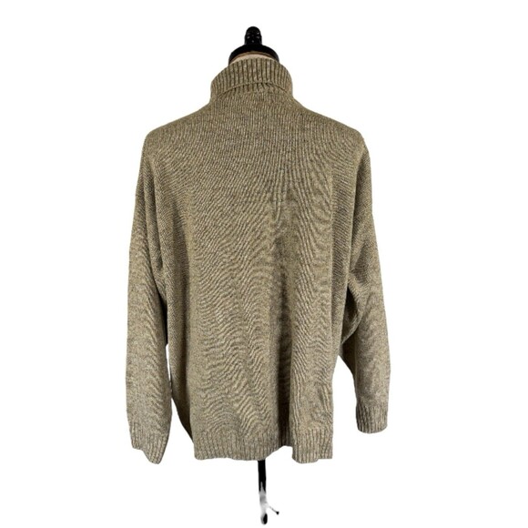 VTG Polo Jeans Ralph Lauren Iconic Flag Sweater Beige Turtleneck Americana L - Picture 3 of 3